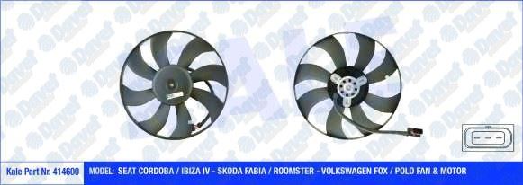 KALE 414600 Fan Motoru Vw Cordoba / Ibiza Iv - Fabia / Roomster - Fox / Polo (130/60w 394mm) (Fan-Motor)